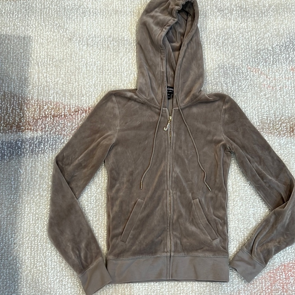 Rare Vintage Juicy Couture Swarovski zipper pull hoodie XS